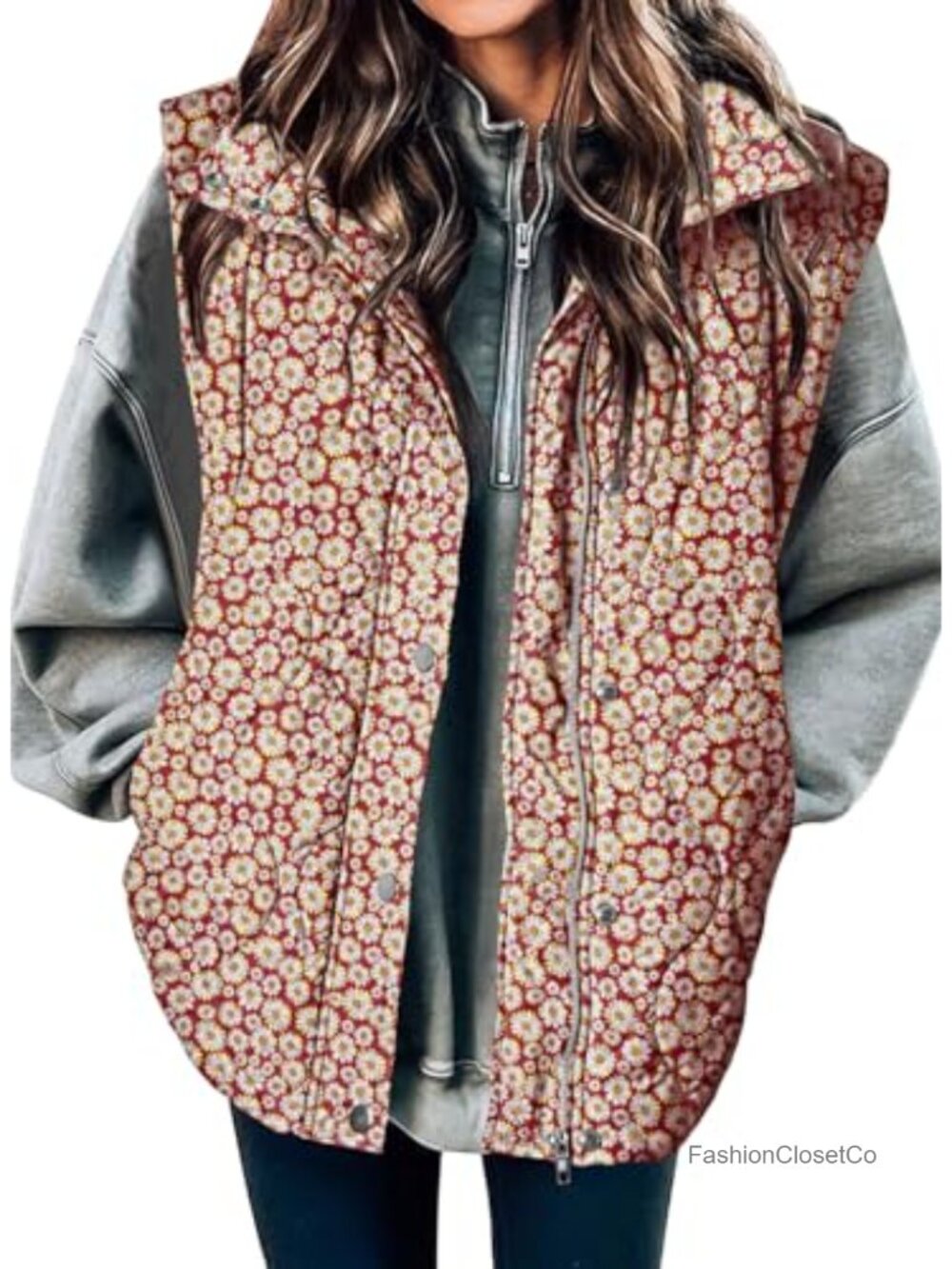 Cropped Puffer Vest Women Lightweight Quilted Stand Collar Sleeveless Button